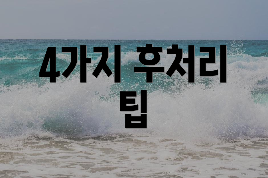4가지 후처리 팁