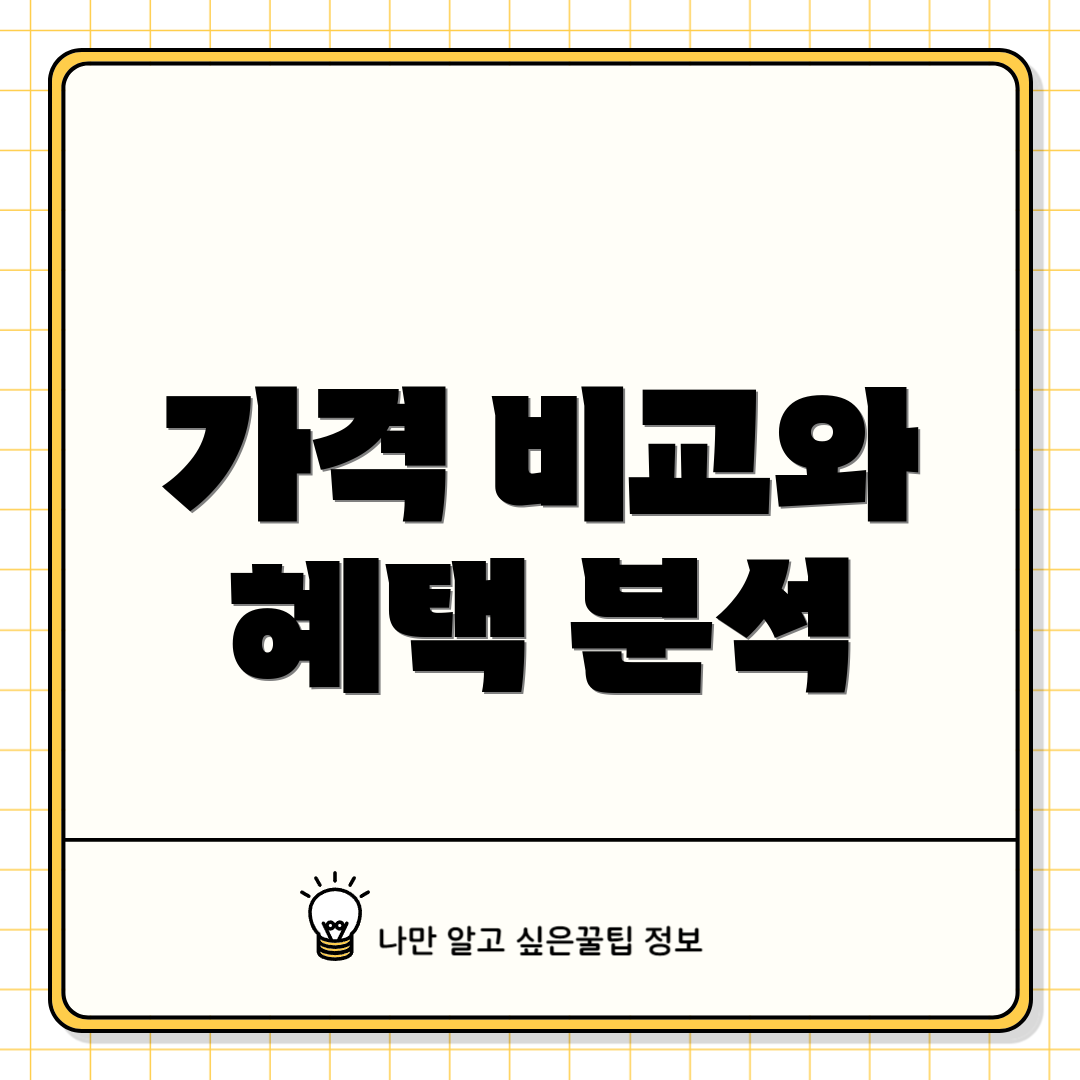 가격 비교와 혜택 분석