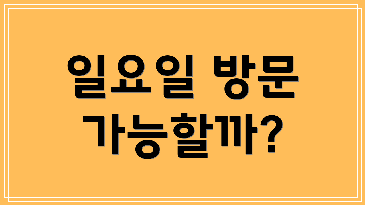 일요일 방문 가능할까?
