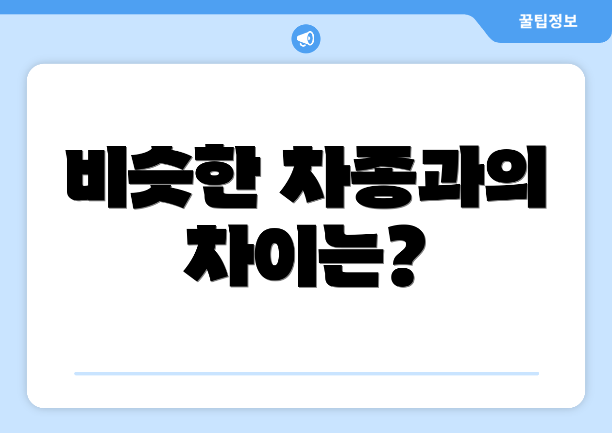 비슷한 차종과의 차이는?