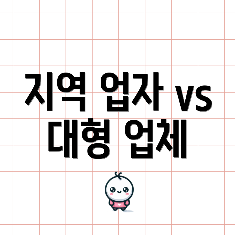 지역 업자 vs 대형 업체