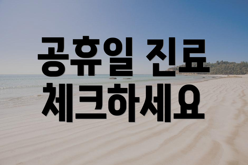 공휴일 진료 체크하세요