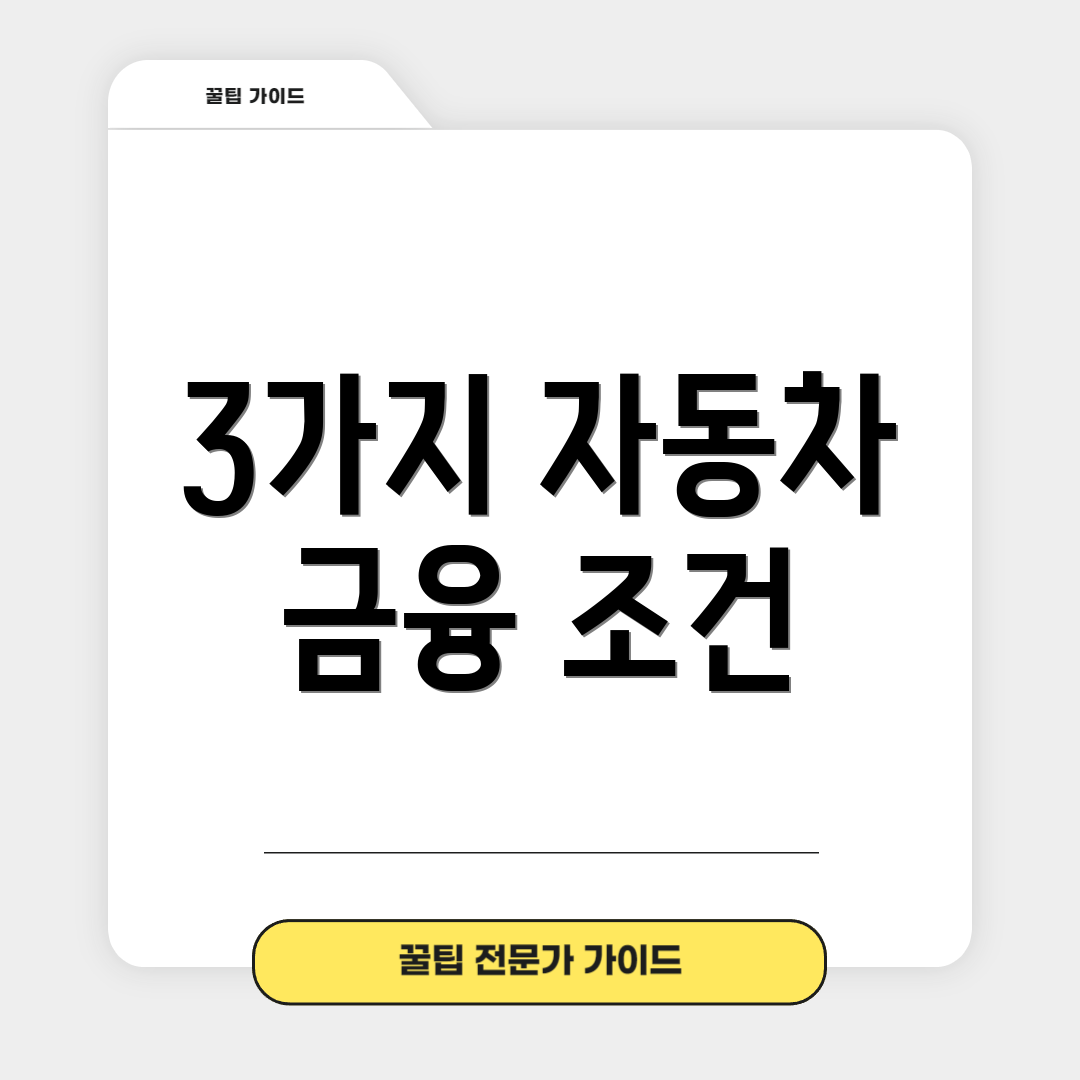 3가지 자동차 금융 조건
