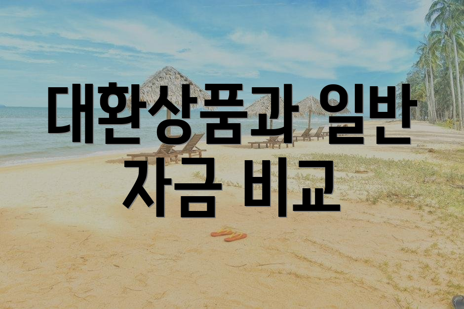 대환상품과 일반 자금 비교