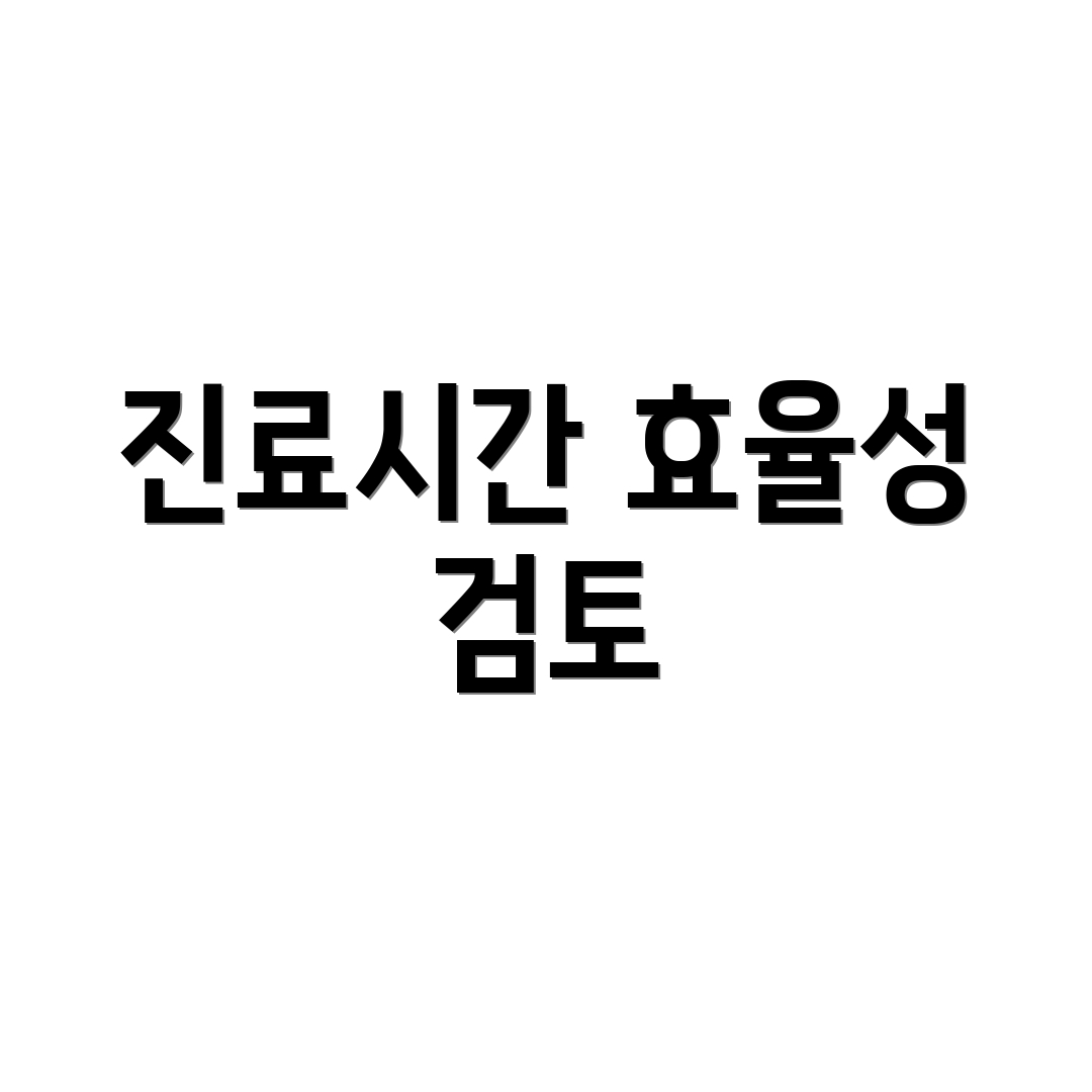 진료시간 효율성 검토