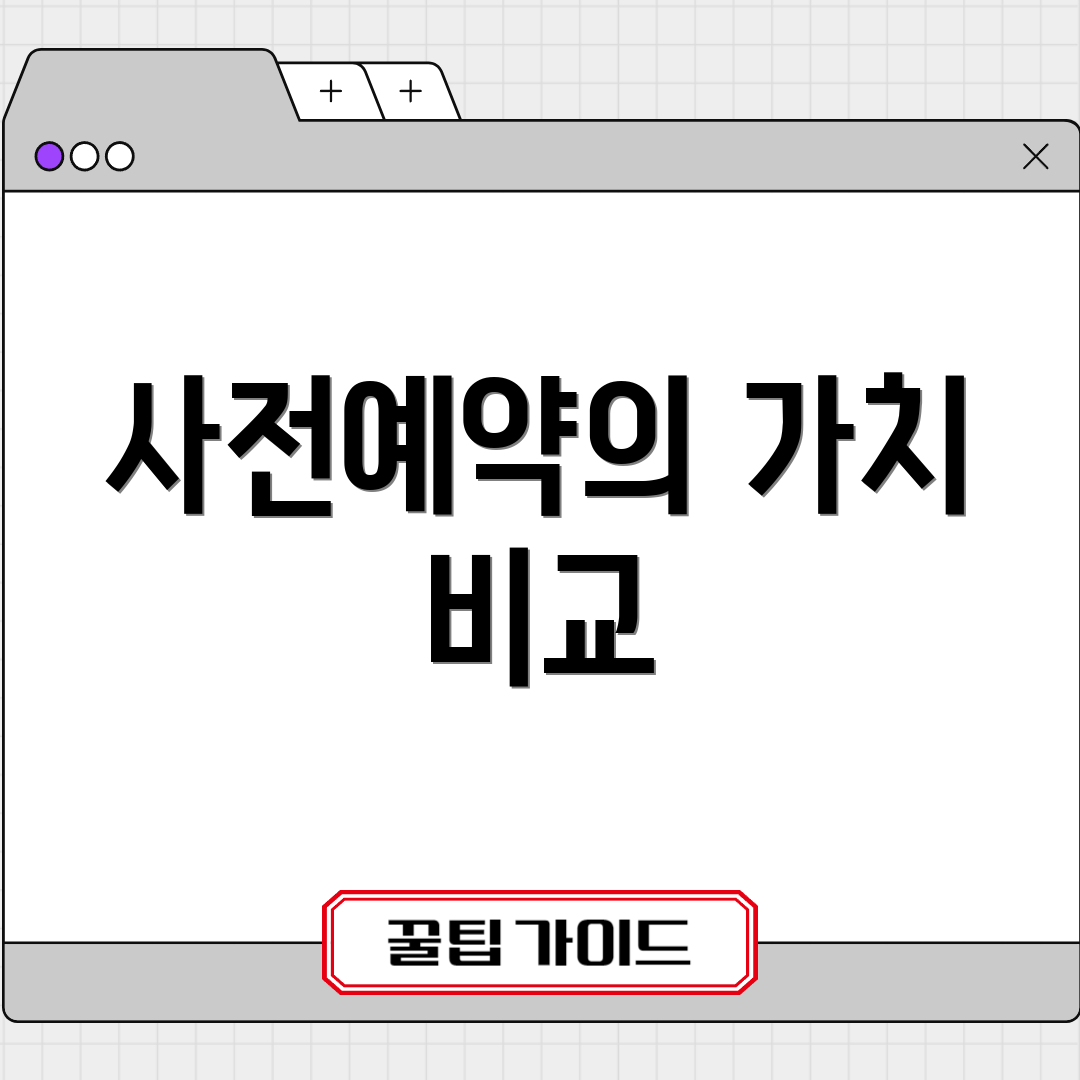 사전예약의 가치 비교