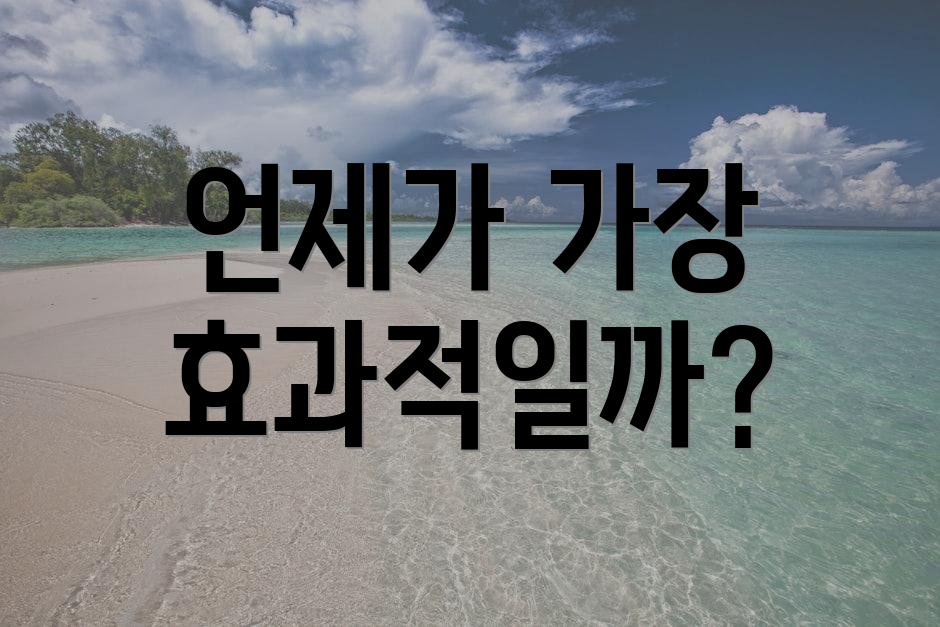 언제가 가장 효과적일까?