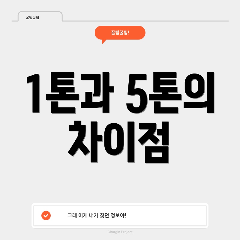 1톤과 5톤의 차이점