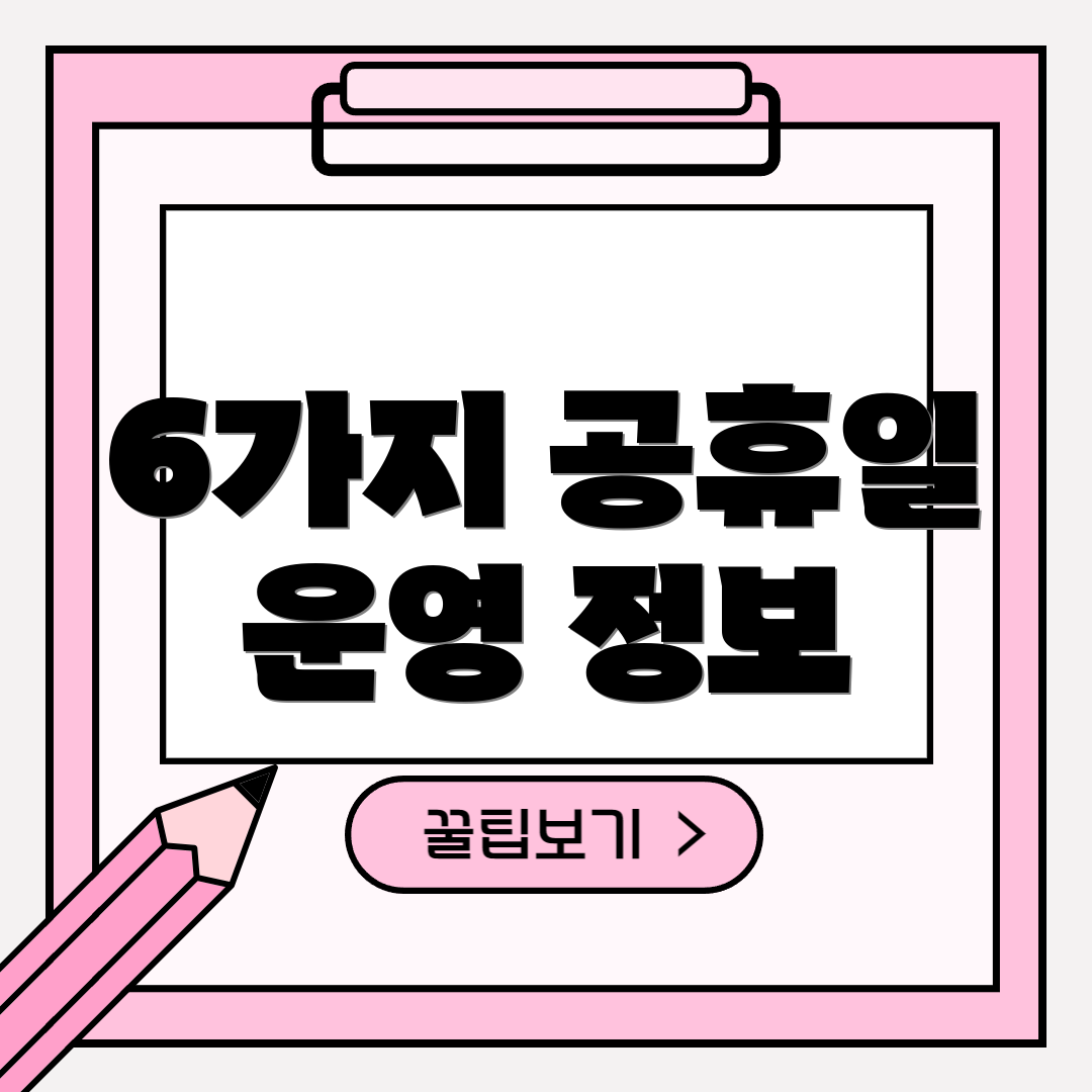 6가지 공휴일 운영 정보