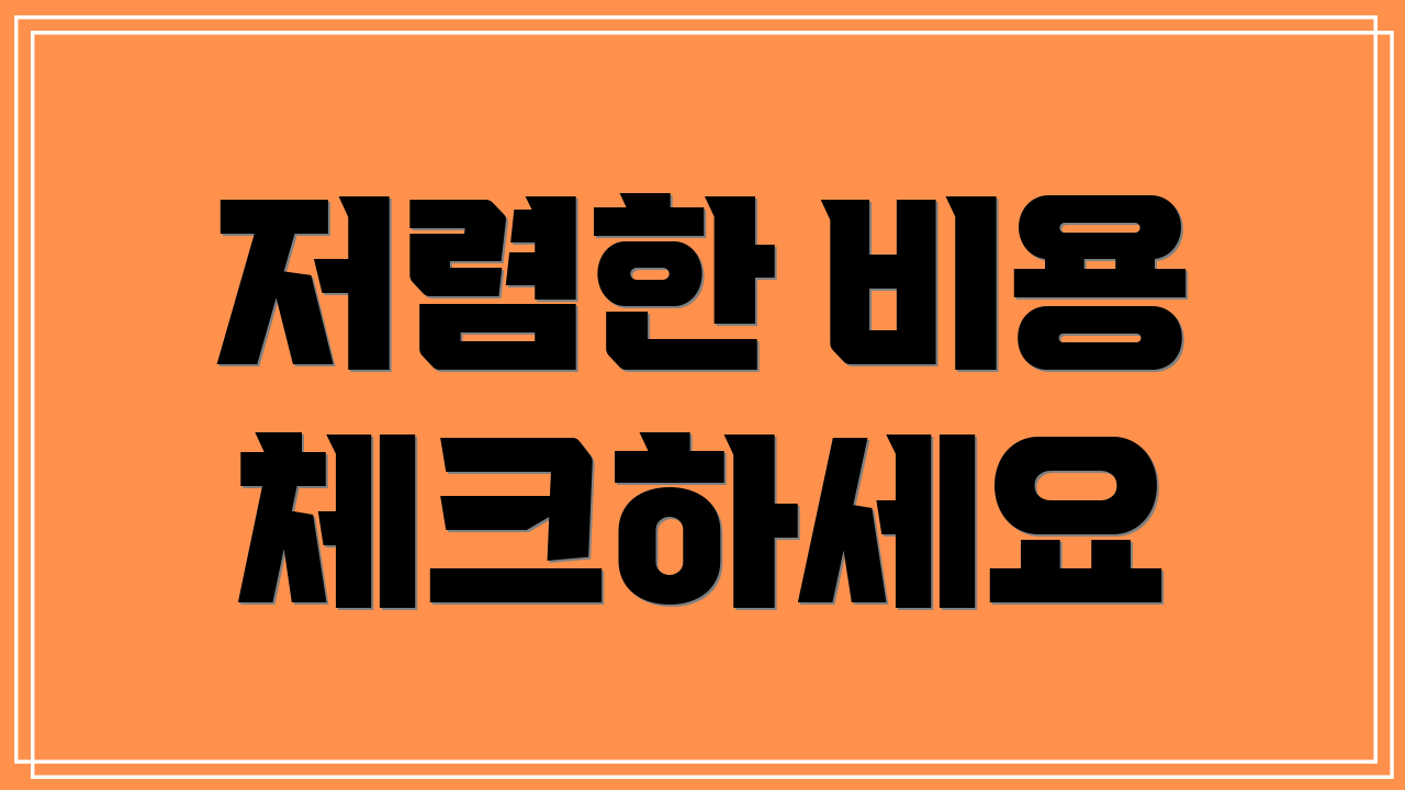 저렴한 비용 체크하세요