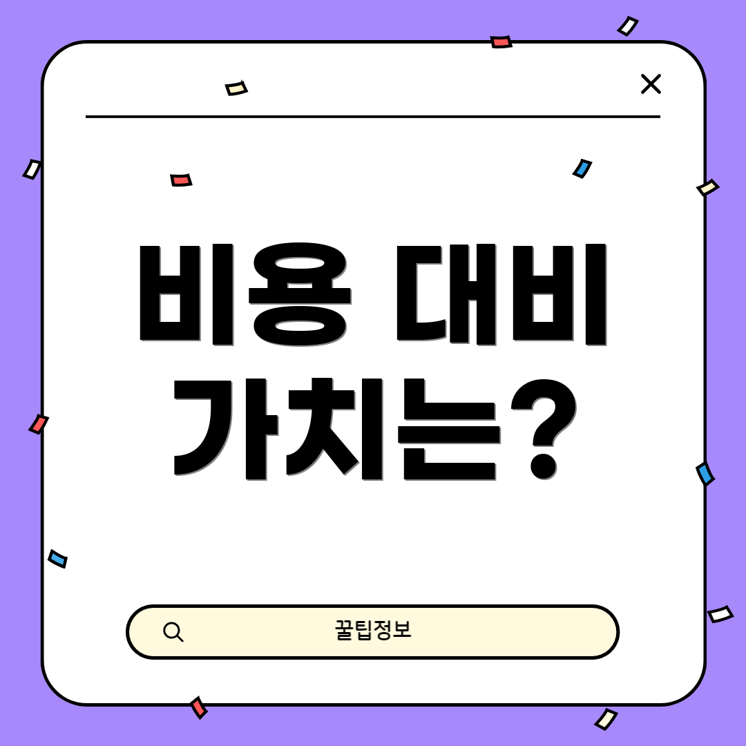 비용 대비 가치는?