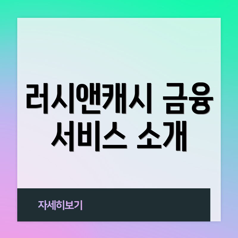 러시앤캐시 금융 서비스 소개