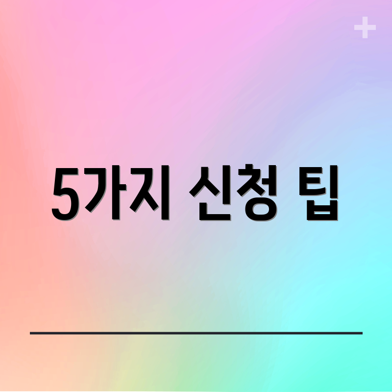 5가지 신청 팁