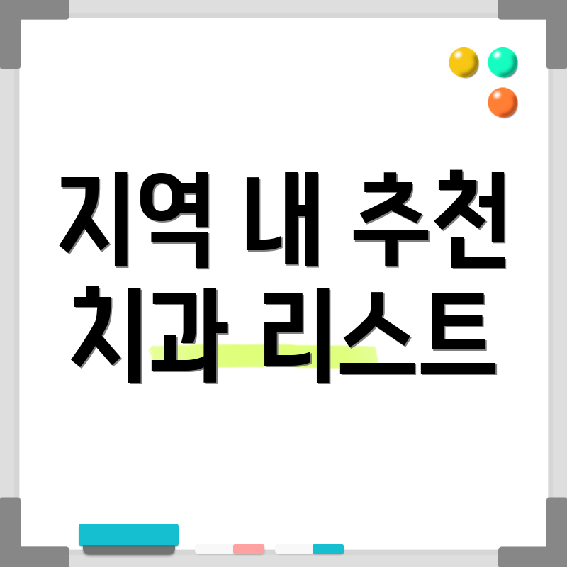 지역 내 추천 치과 리스트
