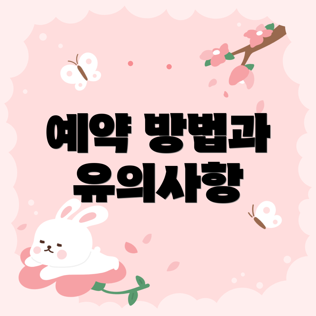 예약 방법과 유의사항