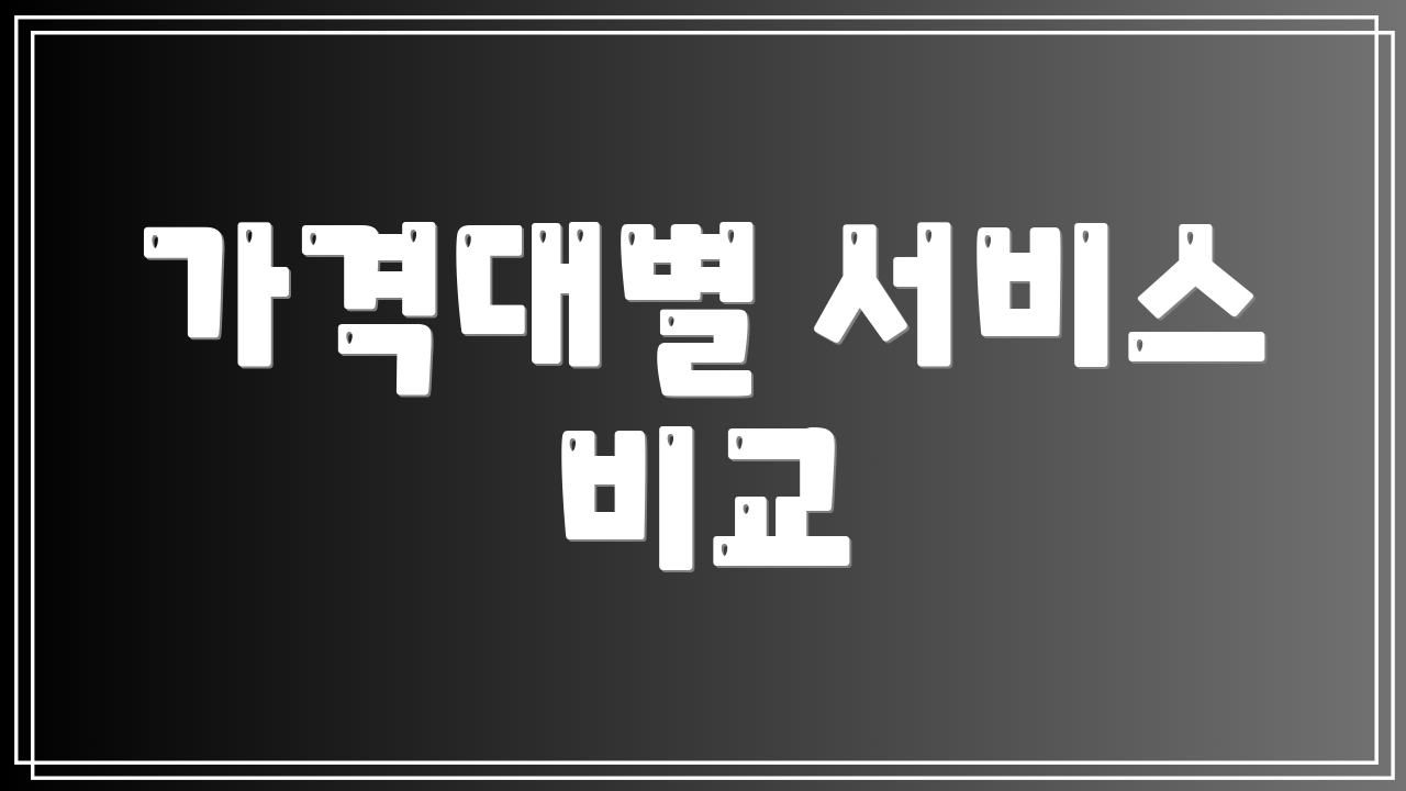 가격대별 서비스 비교
