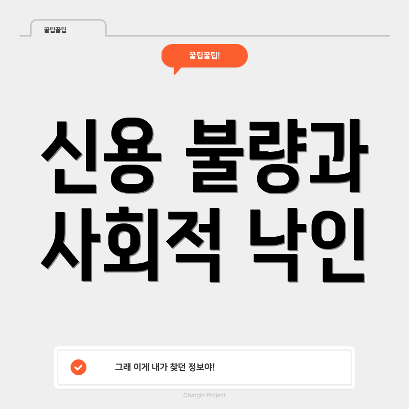 신용 불량과 사회적 낙인