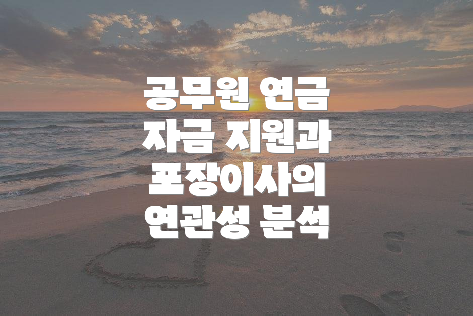 공무원 연금 자금 지원과 포장이사의 연관성 분석