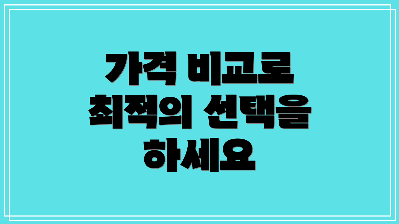 가격 비교로 최적의 선택을 하세요