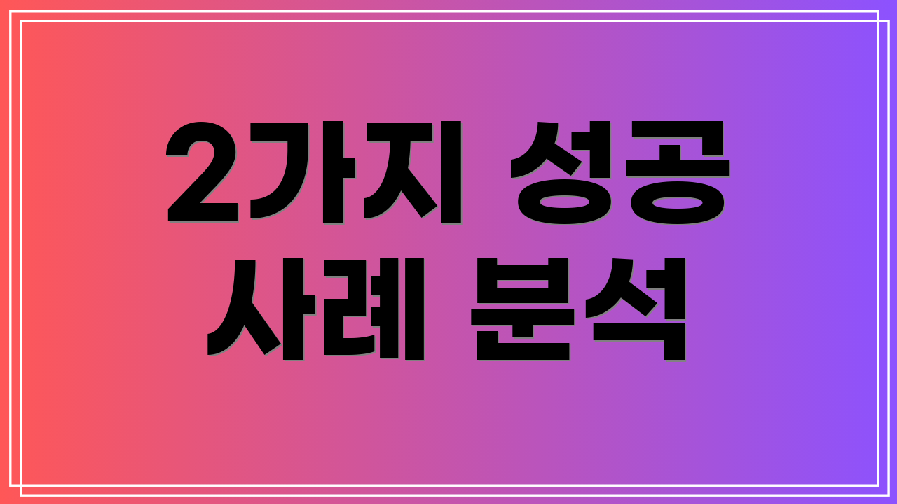 2가지 성공 사례 분석