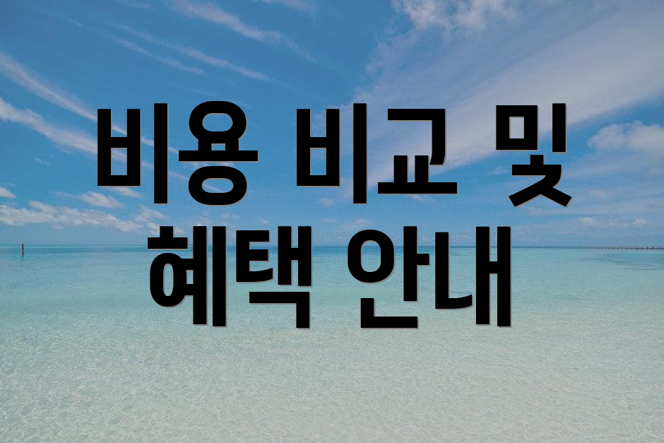 비용 비교 및 혜택 안내