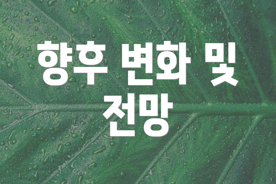 향후 변화 및 전망