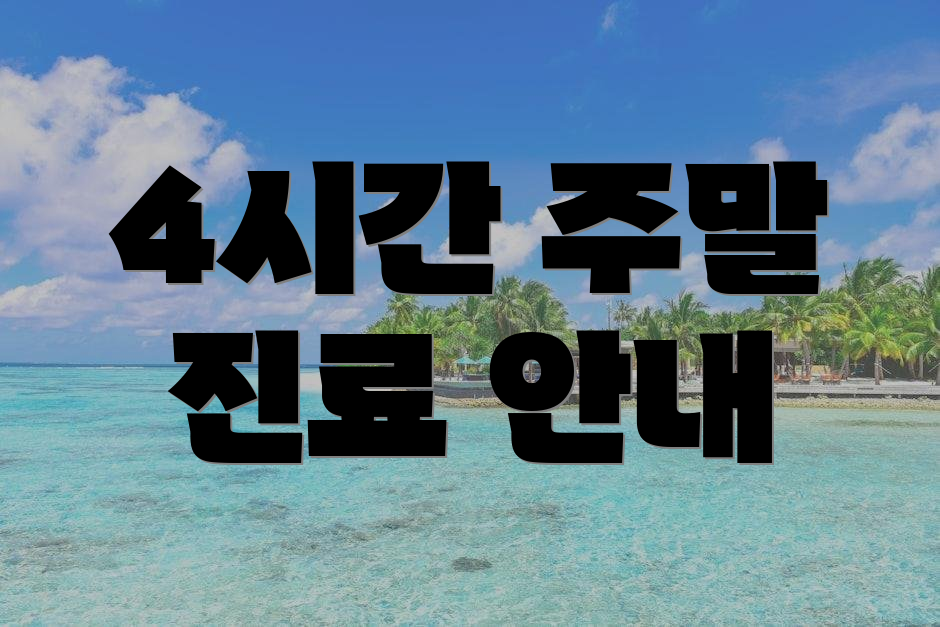 4시간 주말 진료 안내