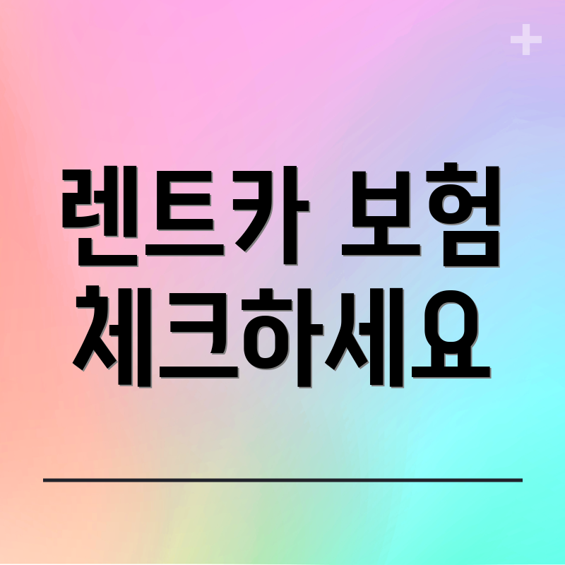 렌트카 보험 체크하세요