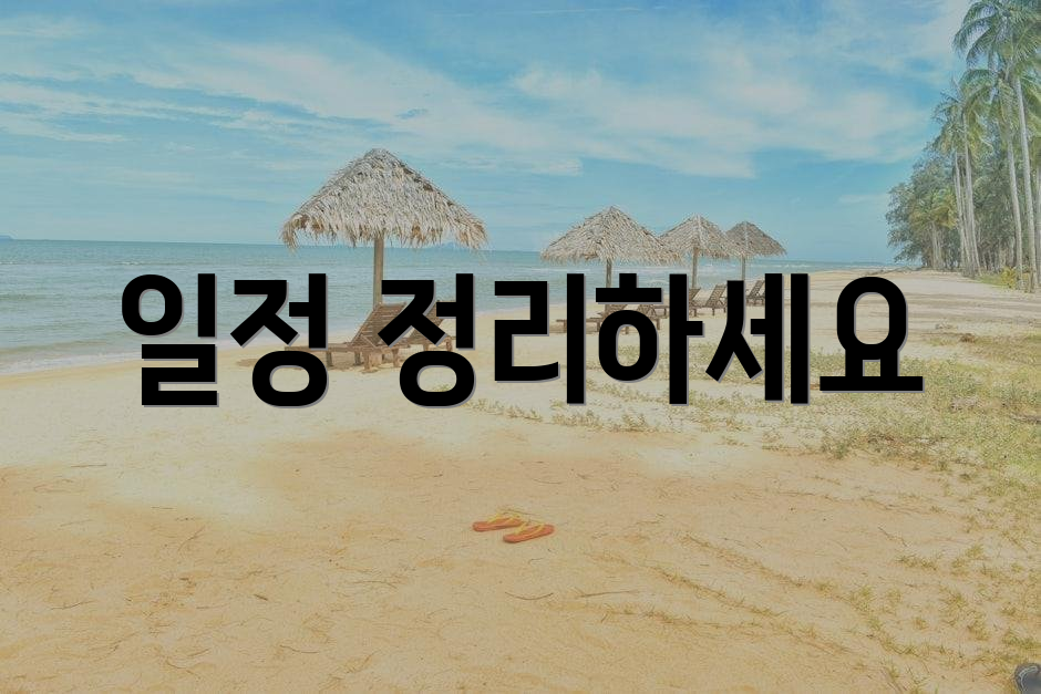 일정 정리하세요