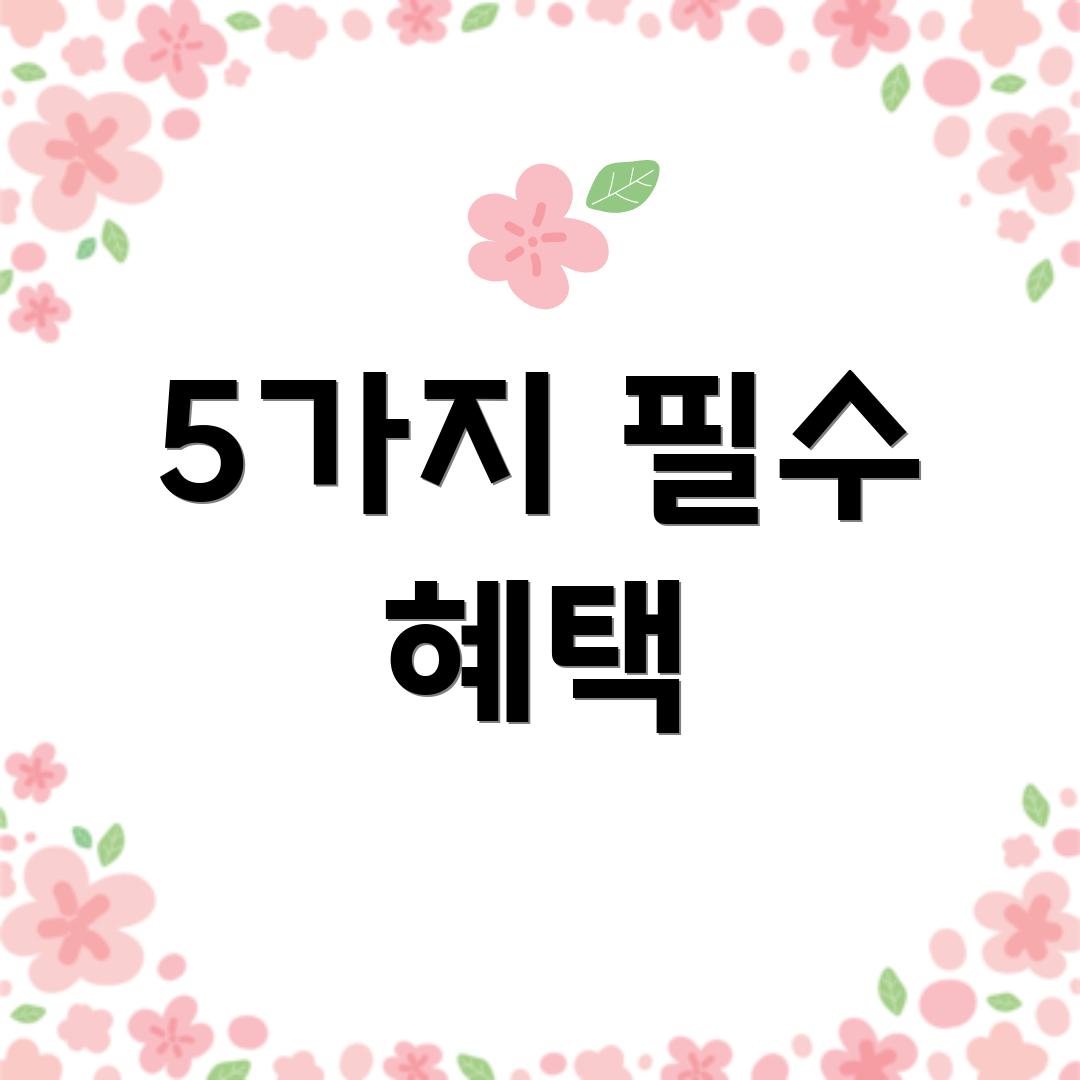5가지 필수 혜택