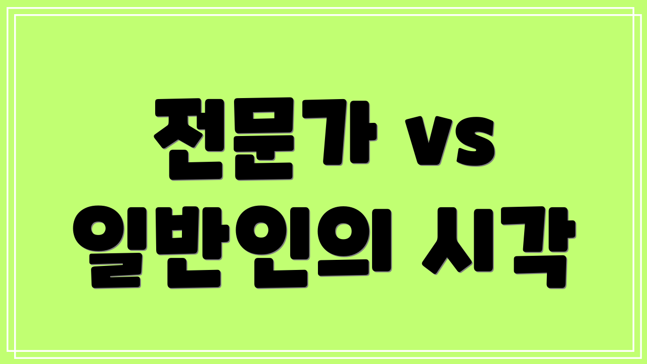 전문가 vs 일반인의 시각