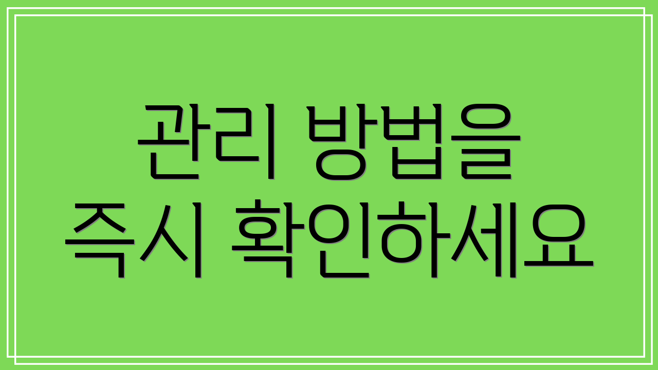 관리 방법을 즉시 확인하세요