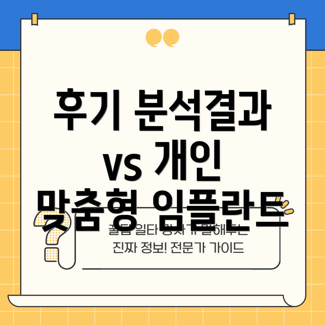 후기 분석결과 vs 개인 맞춤형 임플란트