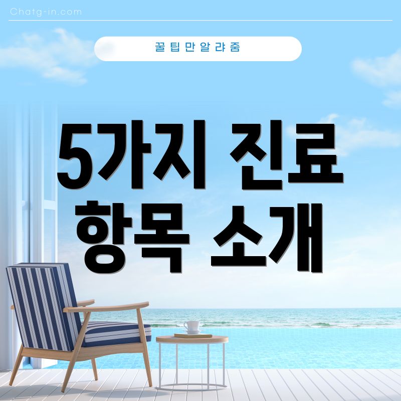 5가지 진료 항목 소개