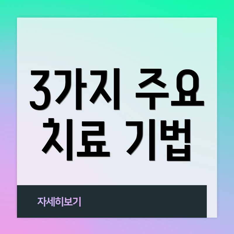 3가지 주요 치료 기법