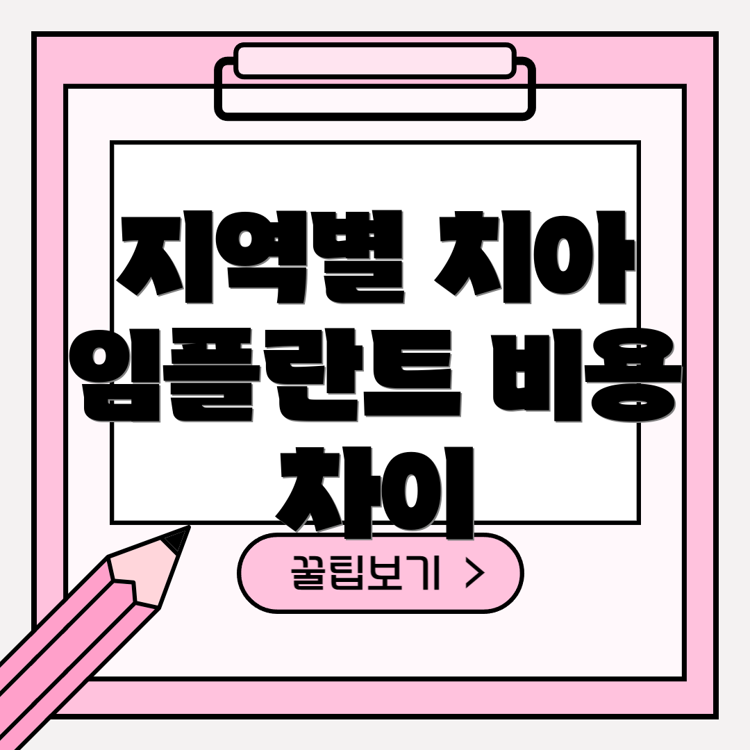 지역별 치아 임플란트 비용 차이