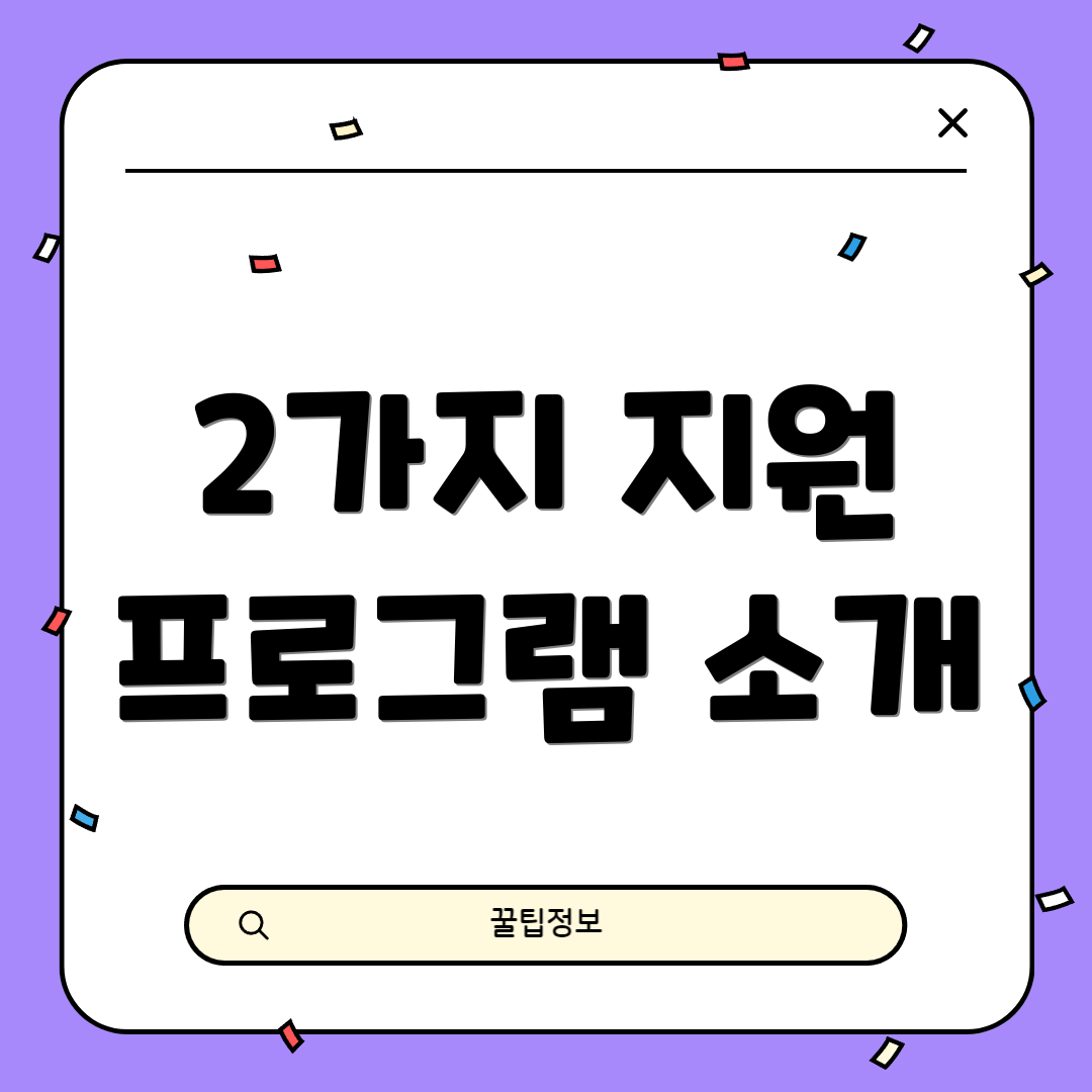 2가지 지원 프로그램 소개