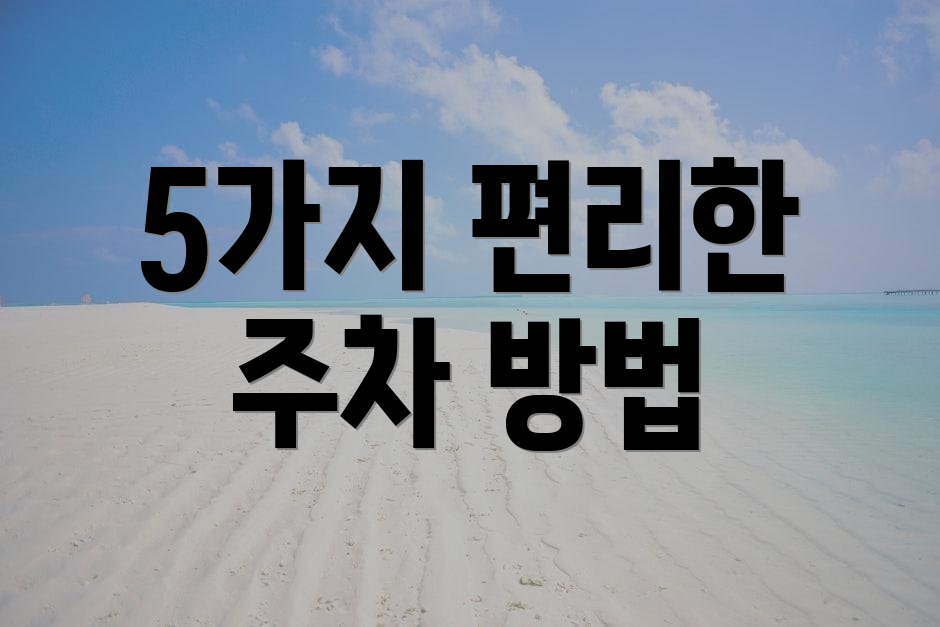 5가지 편리한 주차 방법
