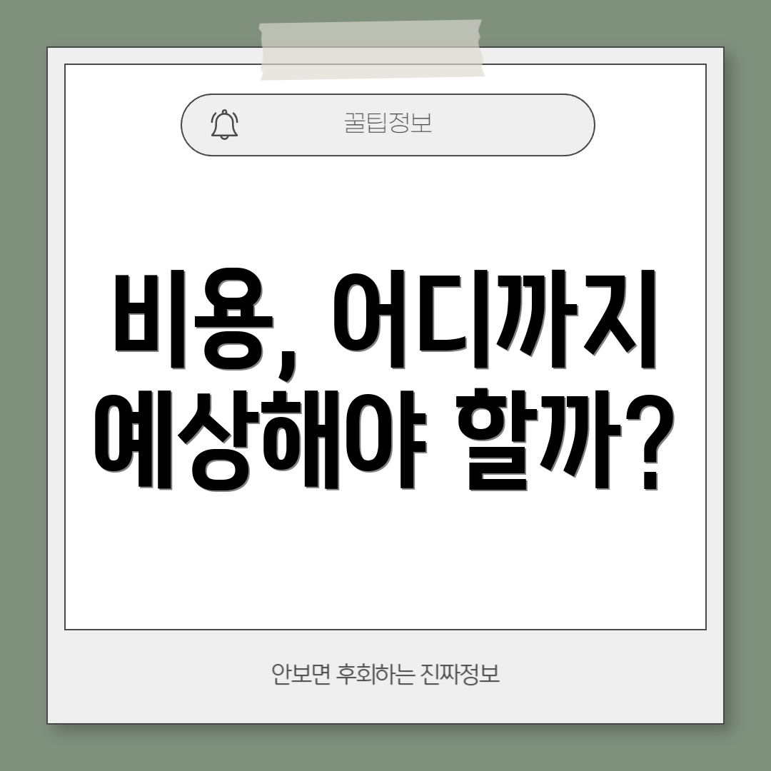 비용, 어디까지 예상해야 할까?