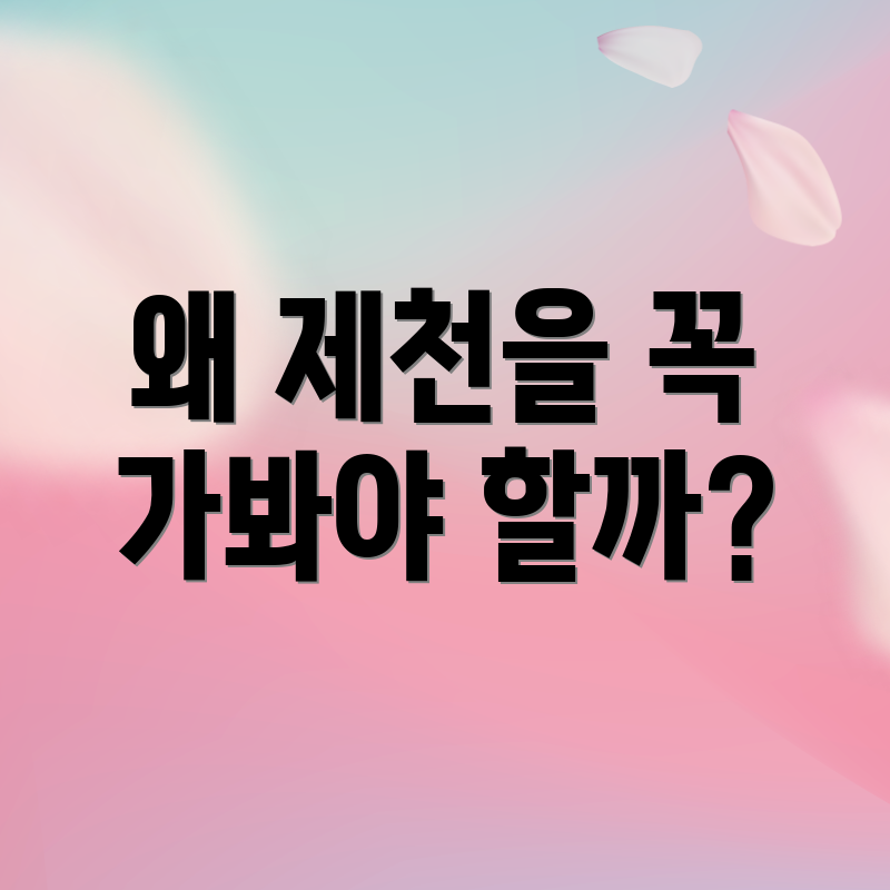 왜 제천을 꼭 가봐야 할까?
