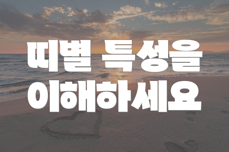 띠별 특성을 이해하세요