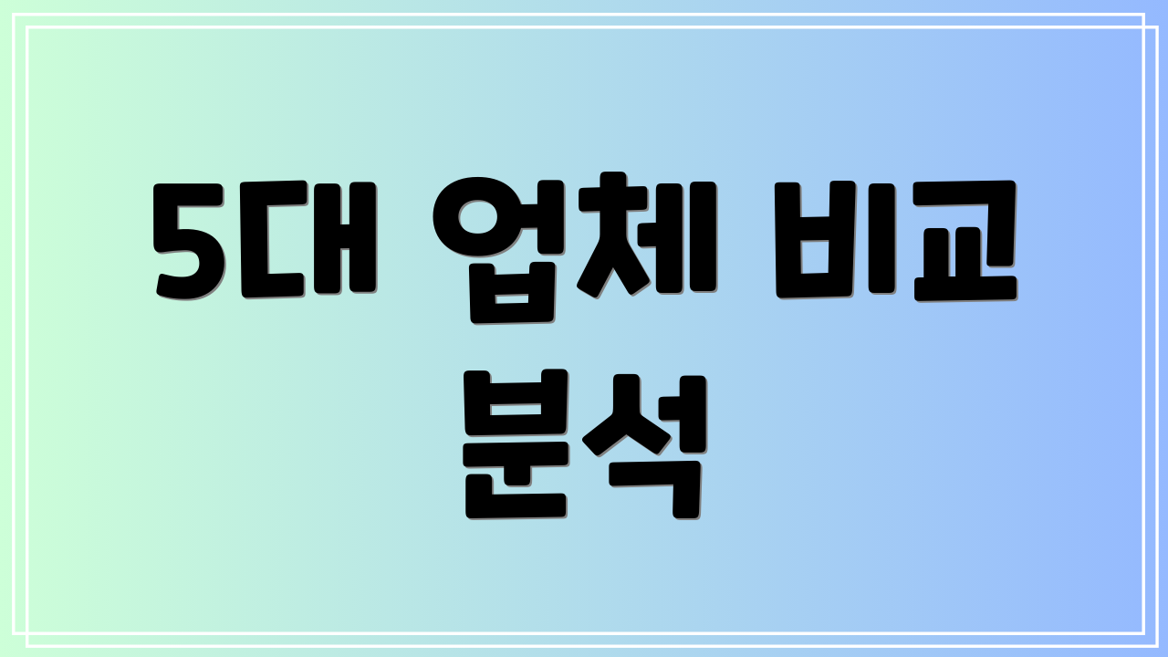 5대 업체 비교 분석