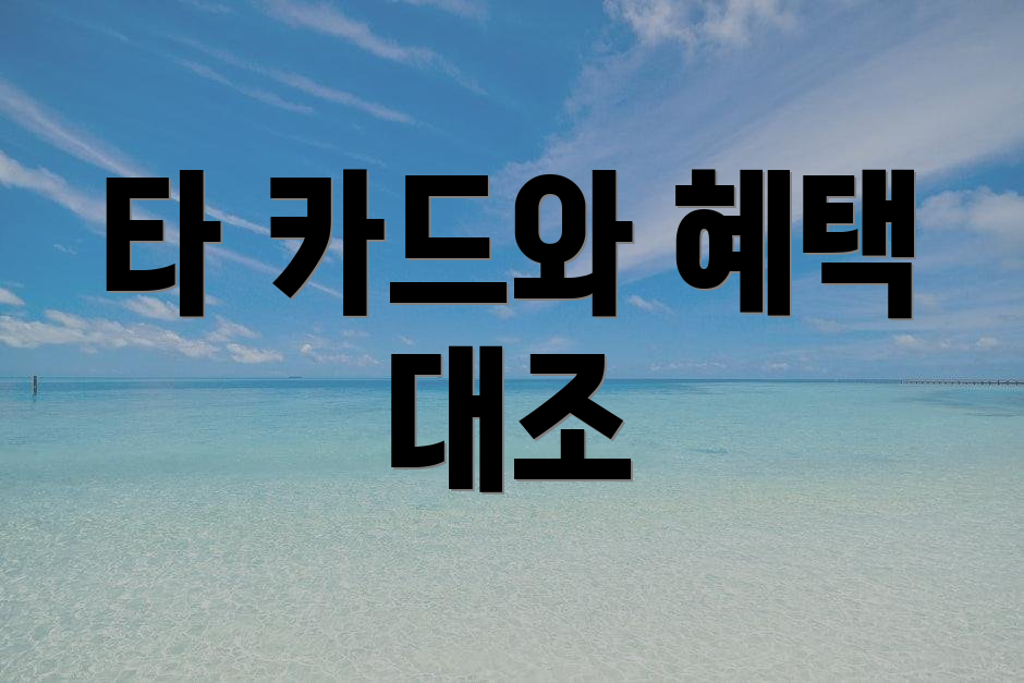 타 카드와 혜택 대조