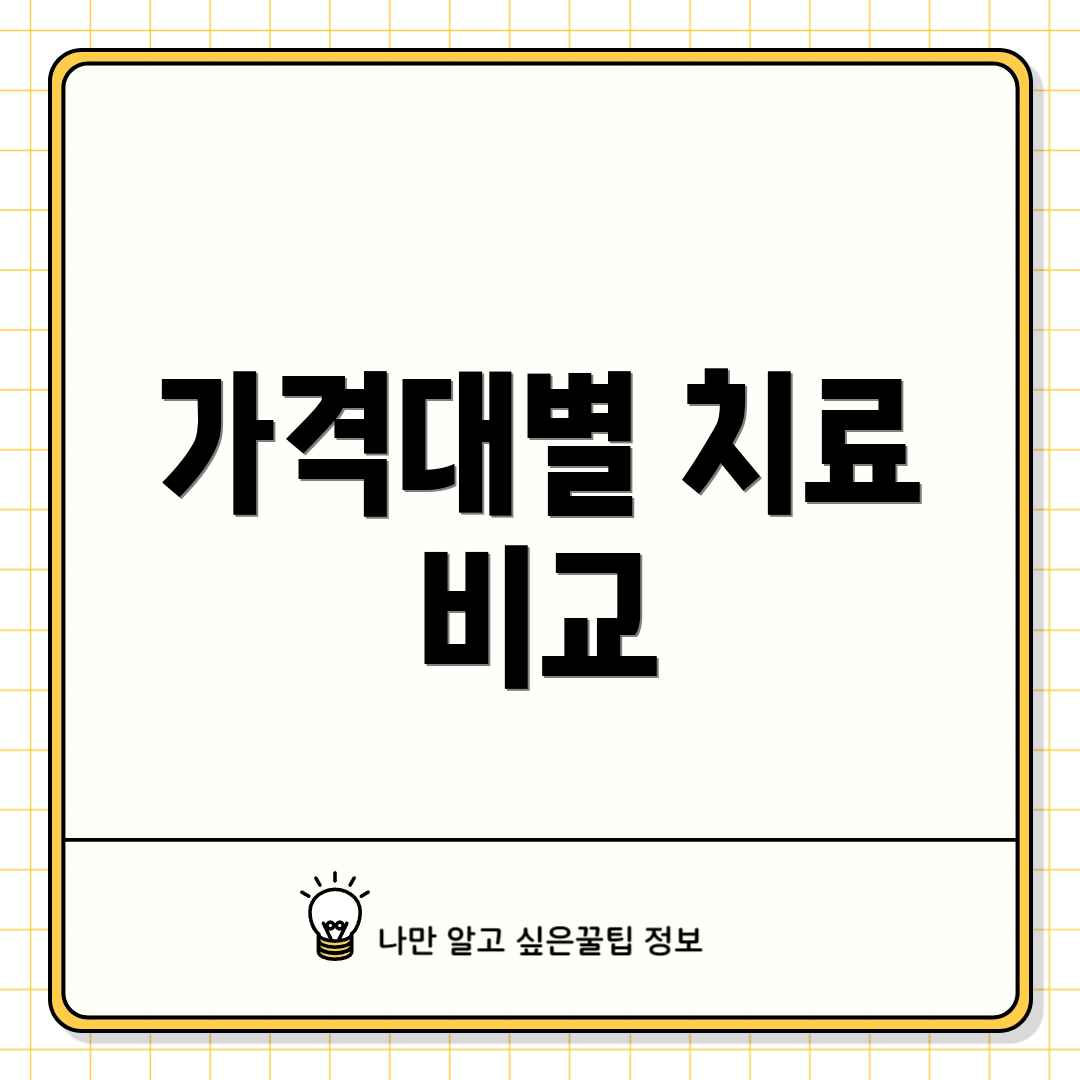 가격대별 치료 비교