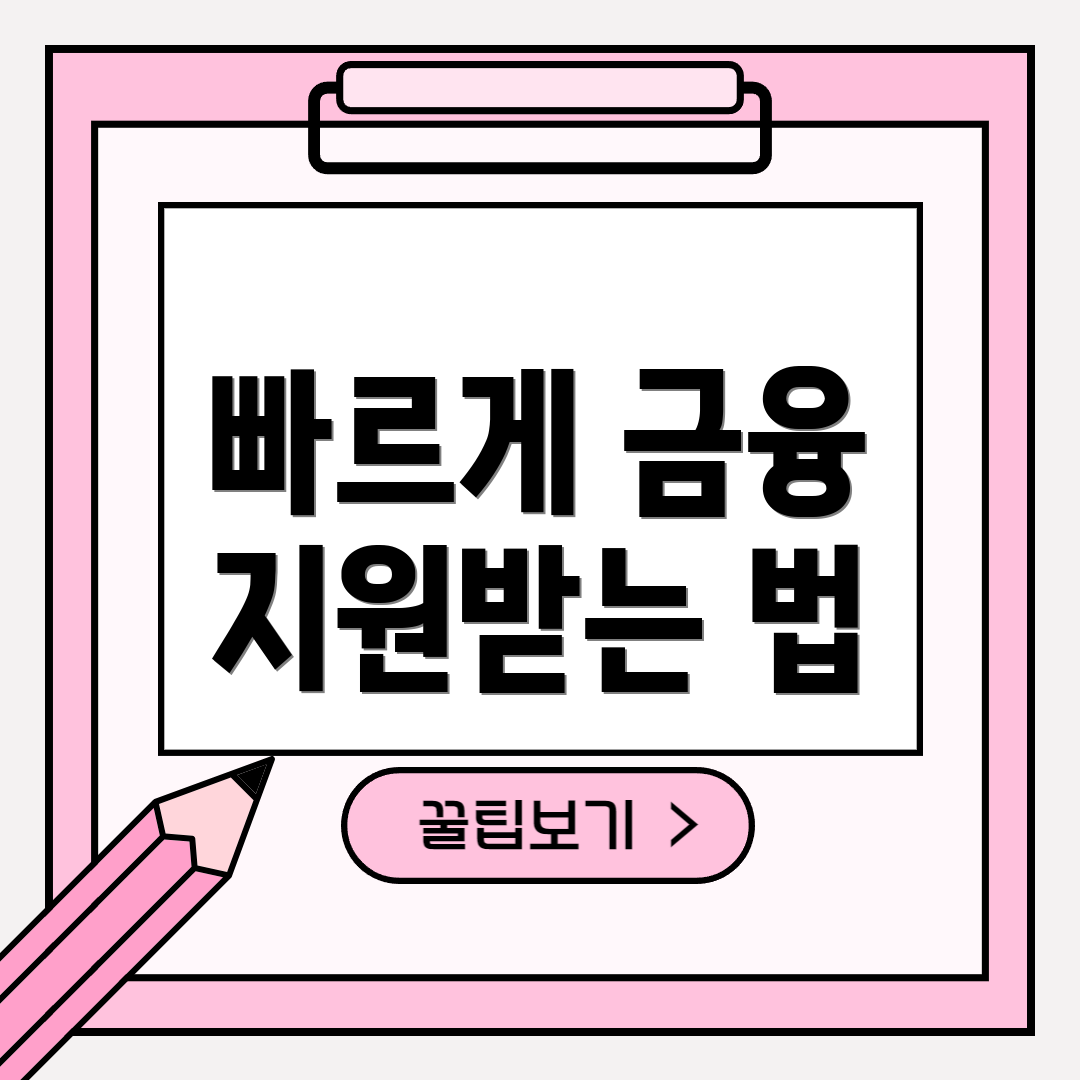 빠르게 금융 지원받는 법