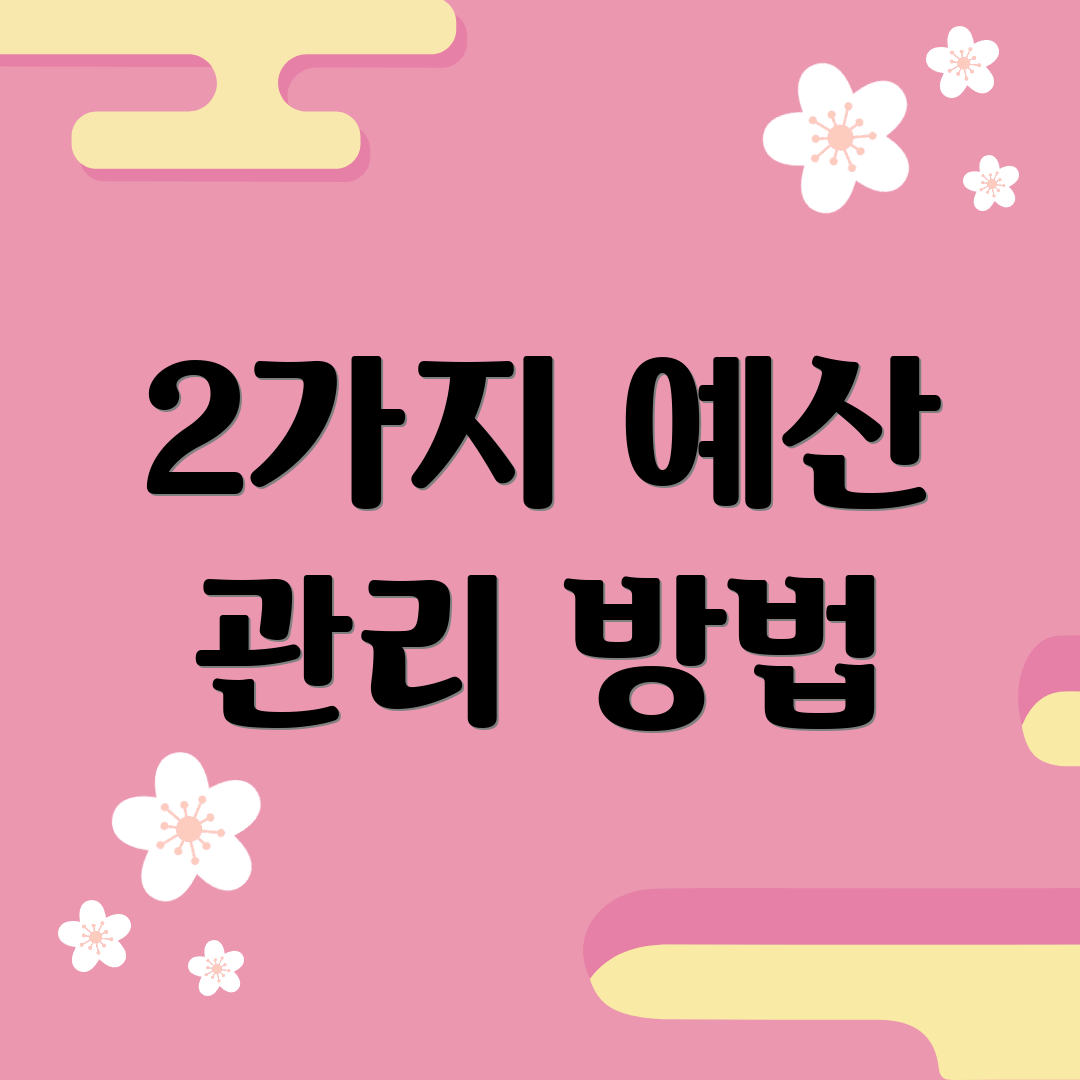 2가지 예산 관리 방법