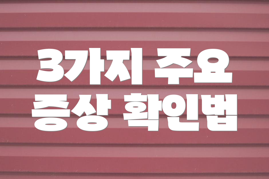 3가지 주요 증상 확인법