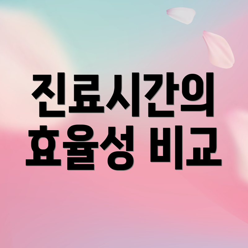진료시간의 효율성 비교