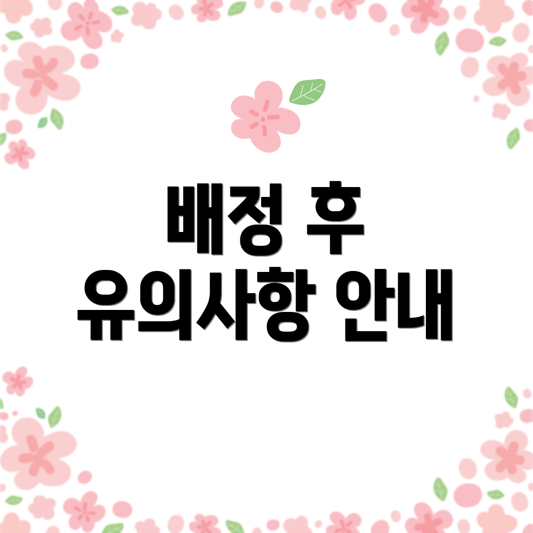 배정 후 유의사항 안내
