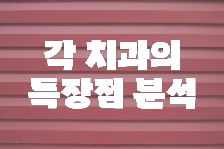 각 치과의 특장점 분석
